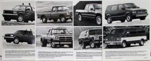 1991 Dodge Truck Product Information Media Press Kit - RAM Dakota Ramcharger