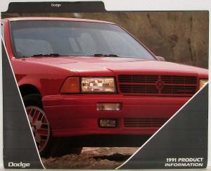 1991 Dodge Product Information Media Press Kit - Stealth Daytona Caravan Monaco