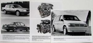 1991 Dodge Product Information Media Press Kit - Stealth Daytona Caravan Monaco