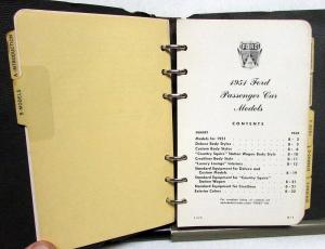 1951 Ford Dealer Data Book Deluxe Custom Crestliner V-8 Six Country Squire