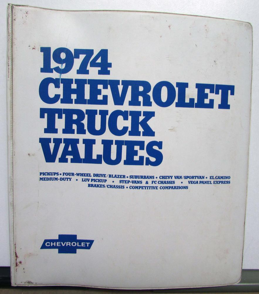 1974 Chevrolet Truck Values Book Pickup El Camino Med Duty Blazer LUV