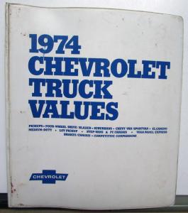 1974 Chevrolet Truck Values Book Pickup El Camino Med Duty Blazer LUV