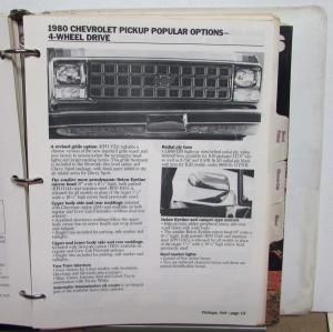 1980 Chevrolet Truck Training Values Book Pickup Blazer El Camino MED Duty LUV