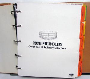 1978 Mercury Color Upholstery Selection Dealer Album Cougar XR7 Grand Marquis