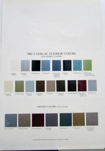 1980 Cadillac Exterior Selection Color Paint Chips Sale Brochure Folder Original