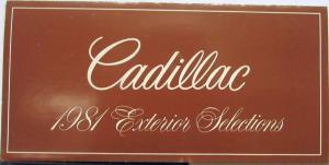 1980 Cadillac Exterior Selection Color Paint Chips Sale Brochure Folder Original