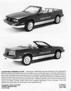 1985 Oldsmobile Cutlass Calais Indianapolis 500 Pace Car Press Photo 0328