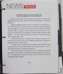 2000 Toyota Full Line Media Information Press Kit - Celica Land Cruiser 4Runner