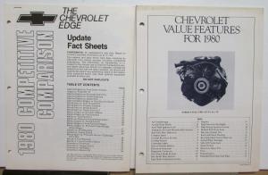 1980 Chevrolet Car Dealer Album Competitive Comparison Camaro Monte Carlo Impala