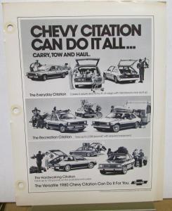 1980 Chevrolet Car Dealer Album Competitive Comparison Camaro Monte Carlo Impala