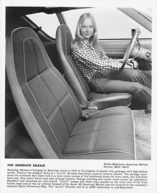 1973 AMC Levis Gremlin Interior Press Photo 0030