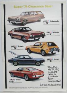 1974 AMC Super Clearance Sale Mailer Folder - Ambassador Gremlin Hornet Javelin