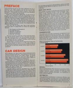 1974 Fuel Economy Your Car and You The Economy Experts Booklet from AMC Dealers