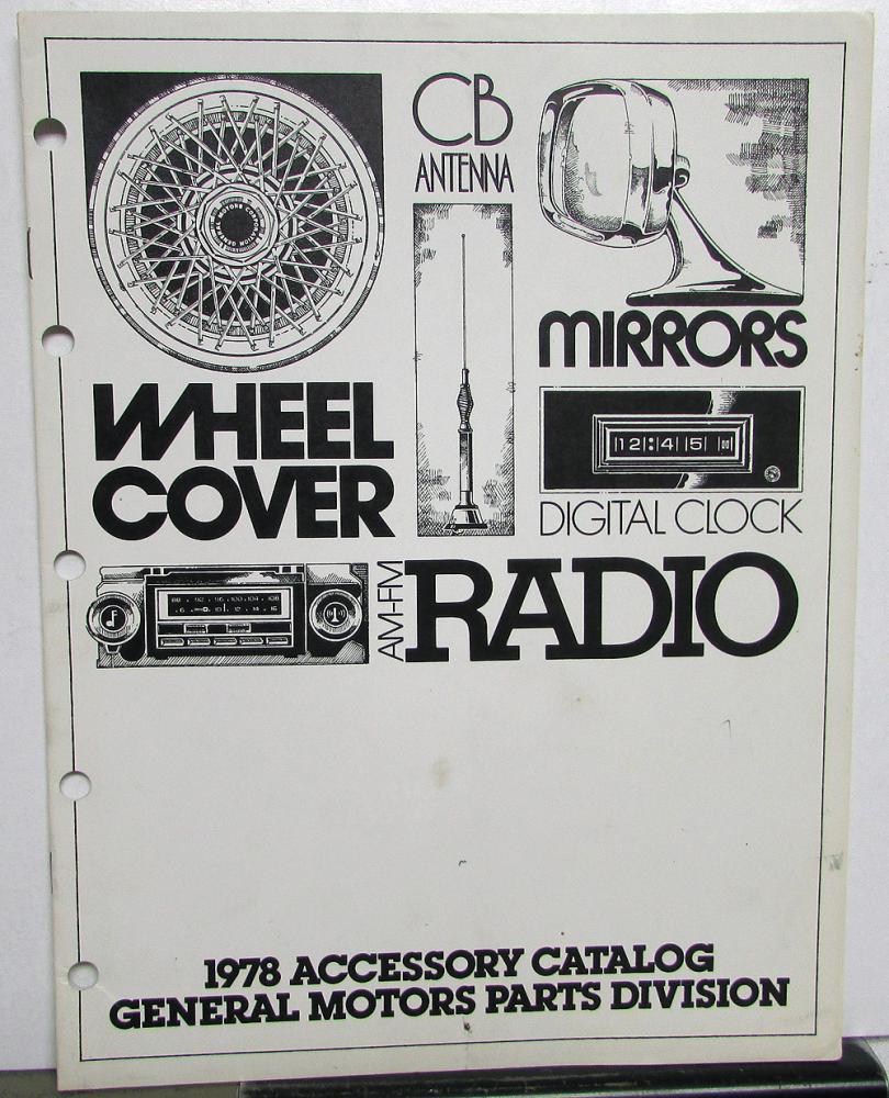 1978 General Motors Parts Division Dealer Accessory Catalog Chevrolet Pontiac