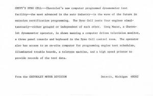 1977 Chevrolet Dyno Cell Press Photo and Release 0547