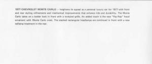 1977 Chevrolet Monte Carlo Press Photo and Release 0553