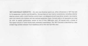 1977 Chevrolet Corvette Press Photo and Release 0557