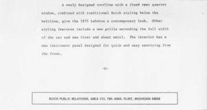 1975 Buick LeSabre Press Photo and Release 0222