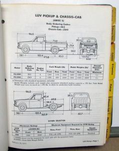1977 Chevrolet Trucks Dealer Album Data Book Lt Duty LUV El Camino PickUp Blazer