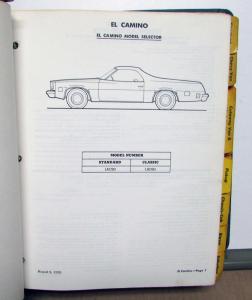1977 Chevrolet Trucks Dealer Album Data Book Lt Duty LUV El Camino PickUp Blazer