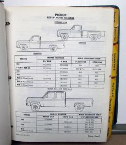 1977 Chevrolet Trucks Dealer Album Data Book Lt Duty LUV El Camino PickUp Blazer