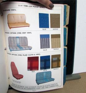 1977 Chevrolet Trucks Dealer Album Data Book Lt Duty LUV El Camino PickUp Blazer