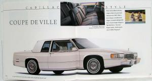 1989 Cadillac Allante Fleetwood DeVille Eldorado Seville Brougham Sales Brochure