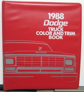 1988 Dodge Truck Color & Trim Dakota Ram Pickup Ram charger Raider