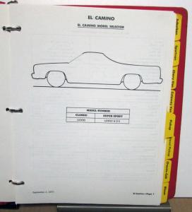 1978 Chevrolet Truck Data Book LUV El Camino Pickup Blazer C/K