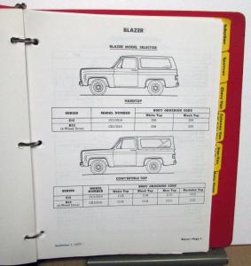 1978 Chevrolet Truck Data Book LUV El Camino Pickup Blazer C/K