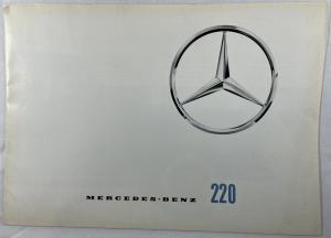 1963 Mercedes-Benz 220 Sales Brochure Large Folder with Spec Data Sheet P2234/3