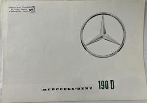 1963 Mercedes-Benz 190D Sales Brochure Large Folder P2233/3