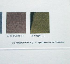 1982 Cadillac Exterior Paint Chips Selections Sales Folder Original