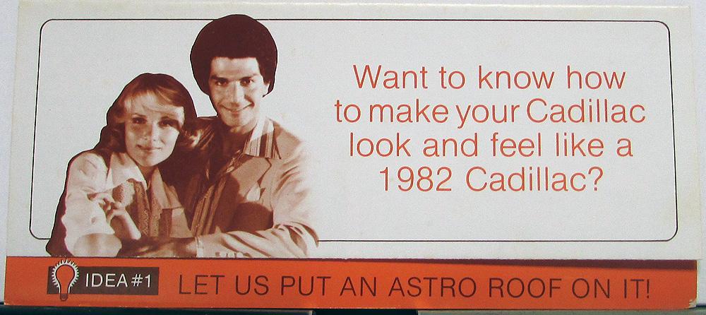 1982 Cadillac Astro Roof Simulated Convertible Top Rear Deck Straps Sales Folder