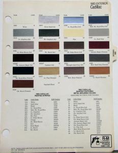 1983 Cadillac Exterior Color Paint Chips R-M Inmont Page Original