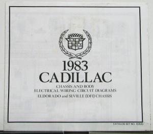 1983 Cadillac Chassis Body Wiring Diagrams Eldorado Deville DFI Chassis Original