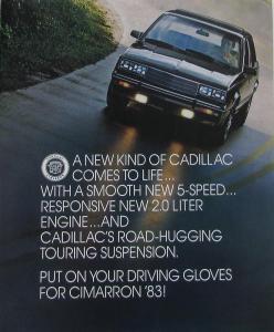 1983 Cadillac Cimarron Features Sales Brochure MAILER Original