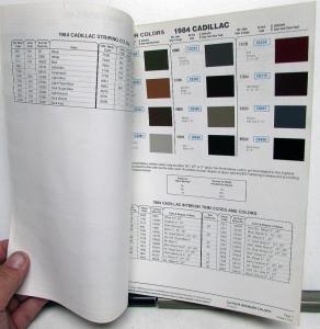 1984 Cadillac Exterior & Interior Color Paint Chips Leaflets DuPont