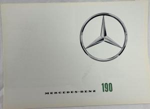 1965 Mercedes-Benz Model 190 Sales Folder Brochure with Data Sheet - French Text