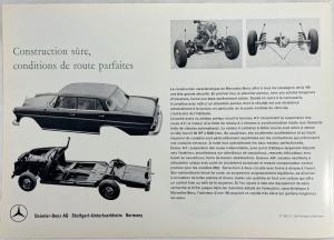 1965 Mercedes-Benz Model 190 Sales Folder Brochure with Data Sheet - French Text