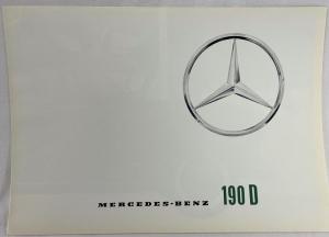1965 Mercedes-Benz 190D Sales Folder with Spec Data Sheet P2233/7 - French