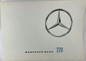 1965 Mercedes-Benz Model 220 Sales Folder Brochure with Data Sheet - French