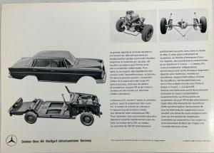 1965 Mercedes-Benz Model 220 Sales Folder Brochure with Data Sheet - French