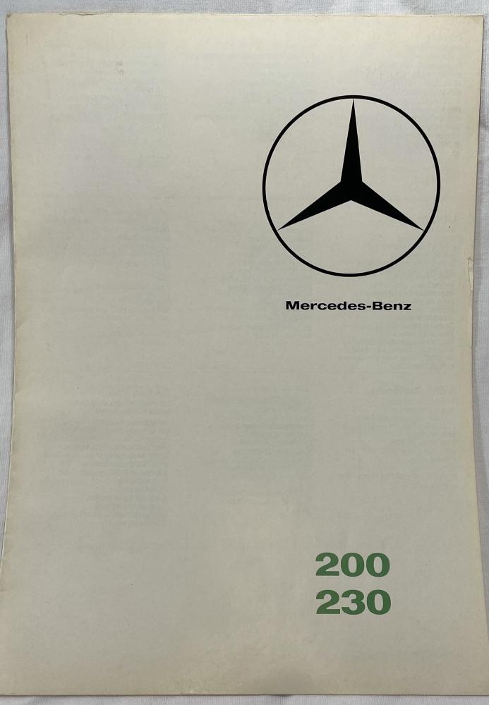 1965-1966 Mercedes-Benz Model 200/230 Sales Folder Brochure - Swedish Text