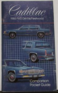 1985 Cadillac FWD DeVille & Fleetwood Comparison Pocket Guide DEALER ONLY ITEM