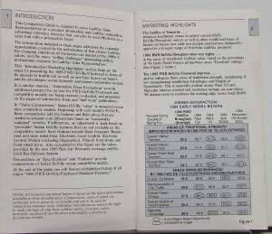 1985 Cadillac FWD DeVille & Fleetwood Comparison Pocket Guide DEALER ONLY ITEM