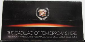 1985 FWD Fleetwood & DeVille Color Selections Paint Chips Sales Brochure Folder