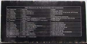 1985 FWD Fleetwood & DeVille Color Selections Paint Chips Sales Brochure Folder