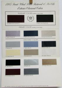 1985 FWD Fleetwood & DeVille Color Selections Paint Chips Sales Brochure Folder