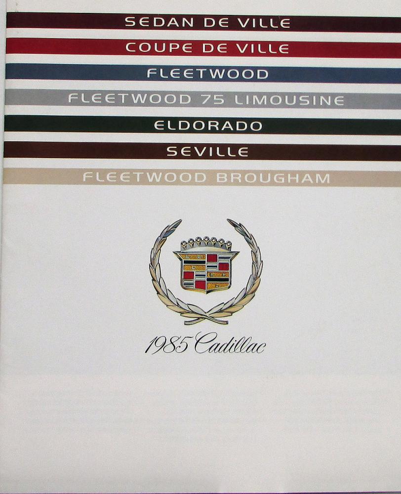 1985 Cadillac DeVille Fleetwood Limo Eldorado Seville Full Line Sales Brochure